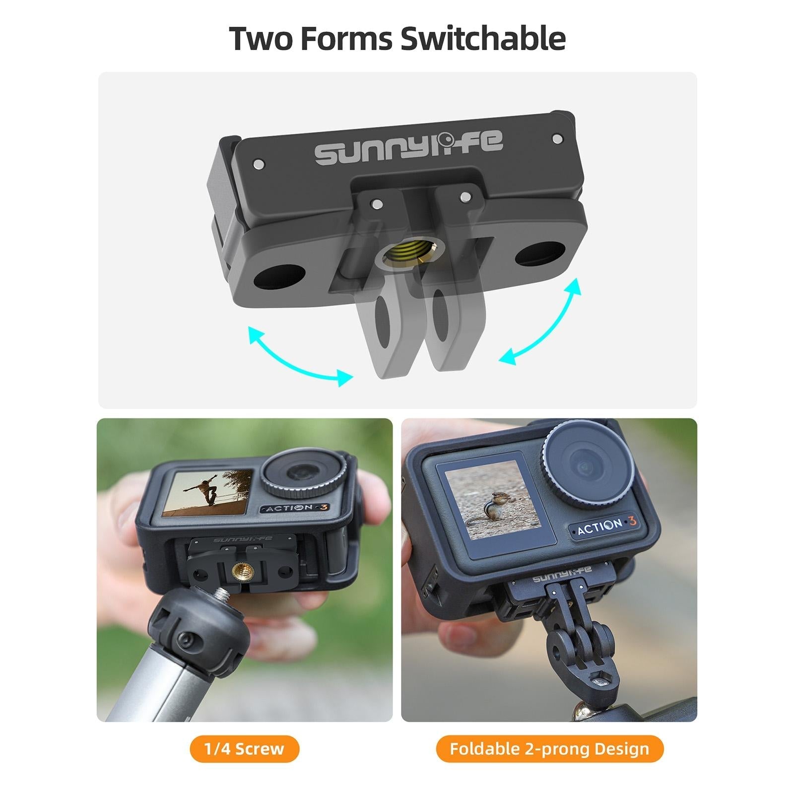 Magnetic Adapter Mount for Dji Action Cameras - Compatible with Action 2 3 and 4 7
