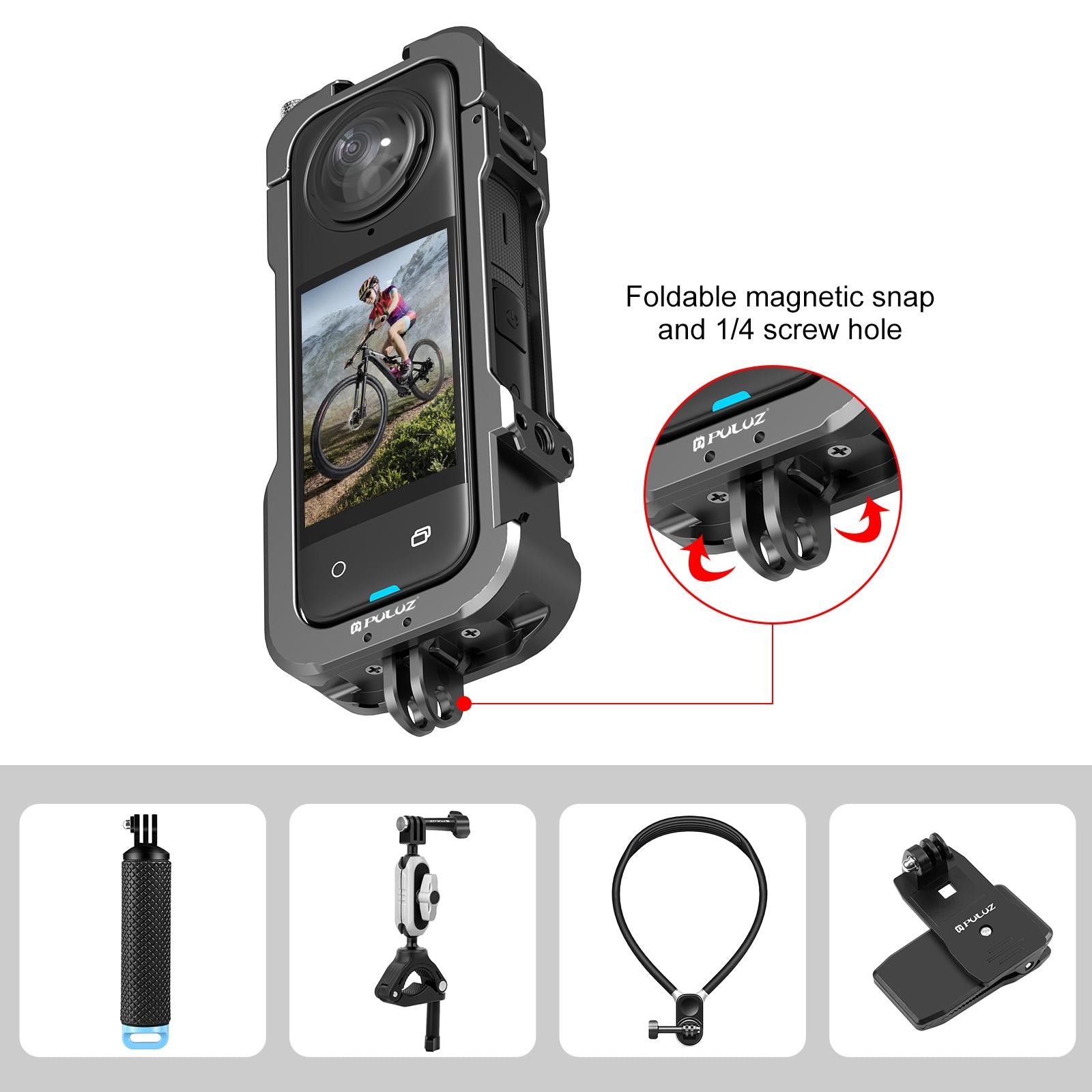 X4 Rig Housing Frame with Lens Cover for Insta360 8