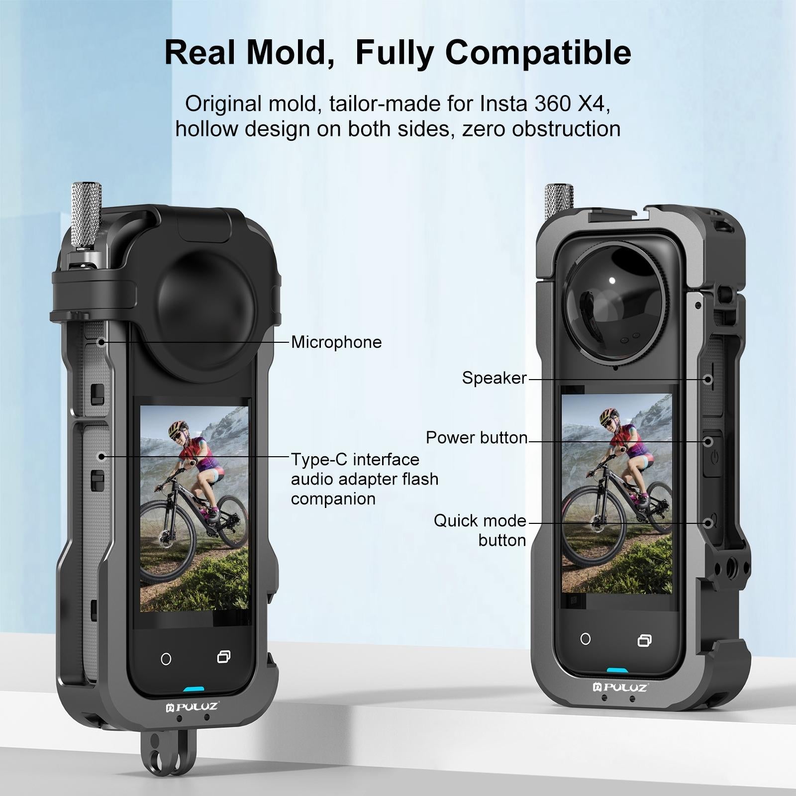 X4 Rig Housing Frame with Lens Cover for Insta360 11