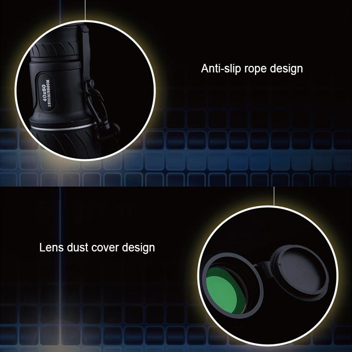 High Definition Night Vision Monocular Telescope - 40X60 12X Pocket Focusing - Black 6