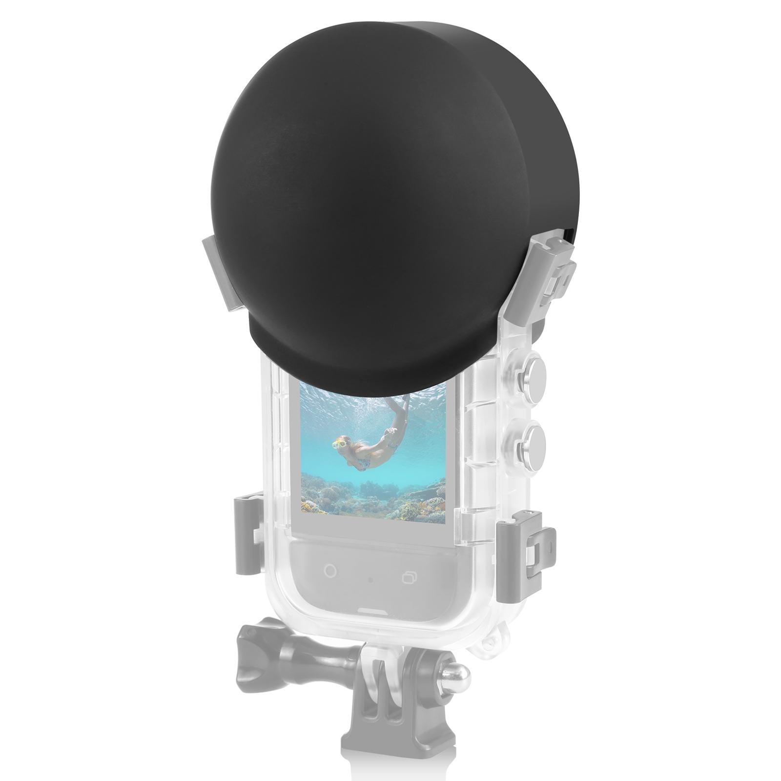 Silicone Dive Case Lens Guard for Insta360 X3 / X4 - Invisible and Protective - Black 10