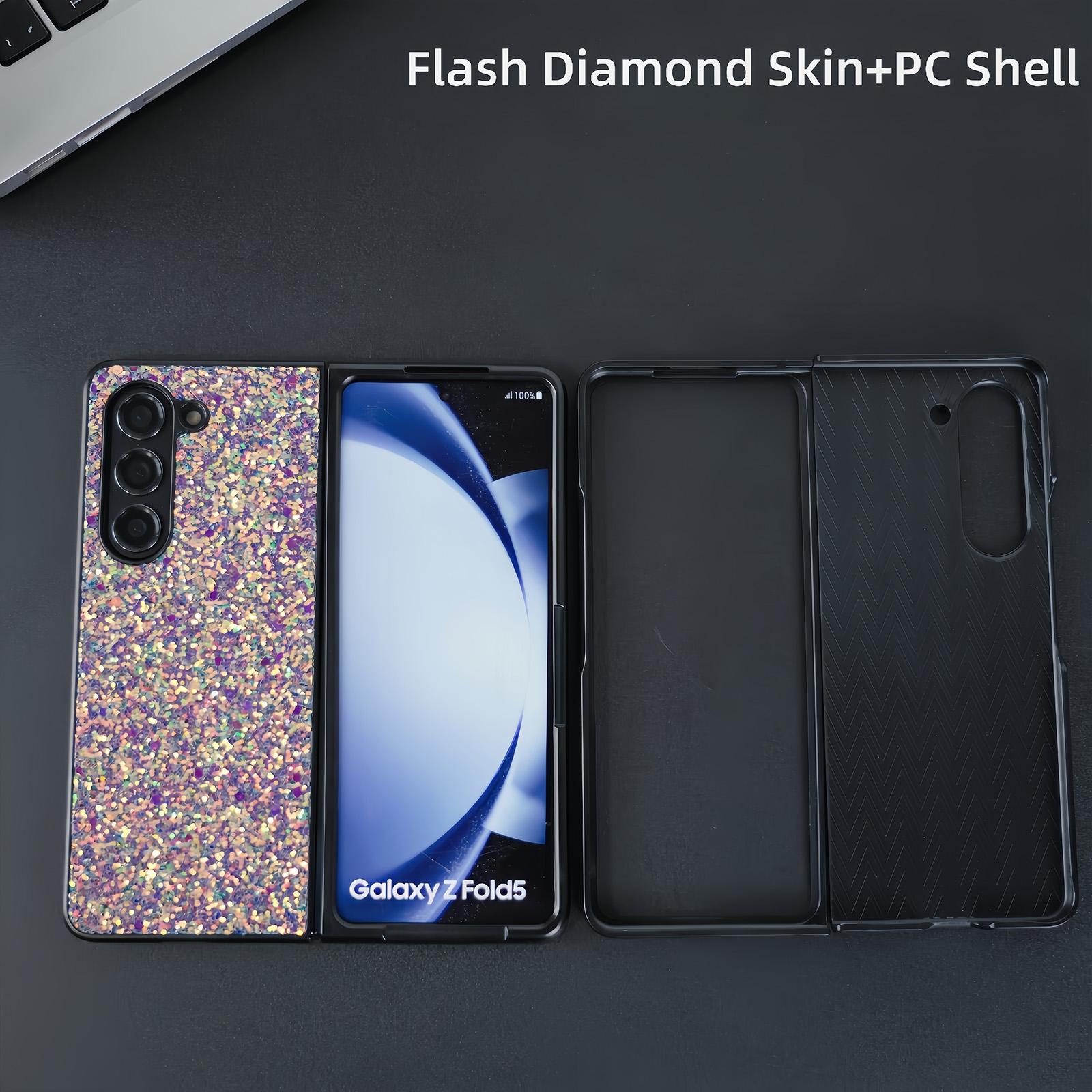 For Samsung Galaxy Z Fold4 5G Foldable Diamond Case - Compact And Stylish - Flash Blue 14