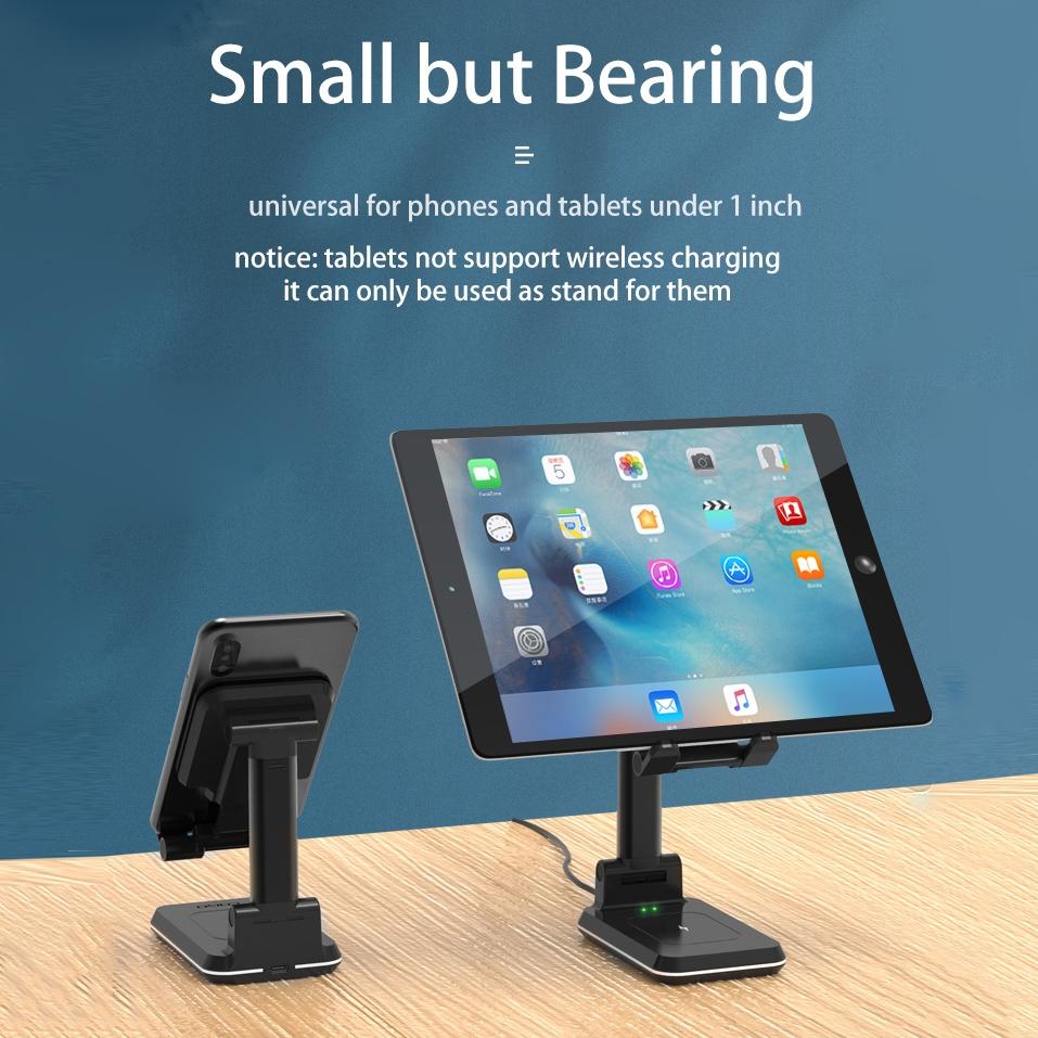 Portable 2 In 1 Wireless Charging Stand Single Charge - White 7