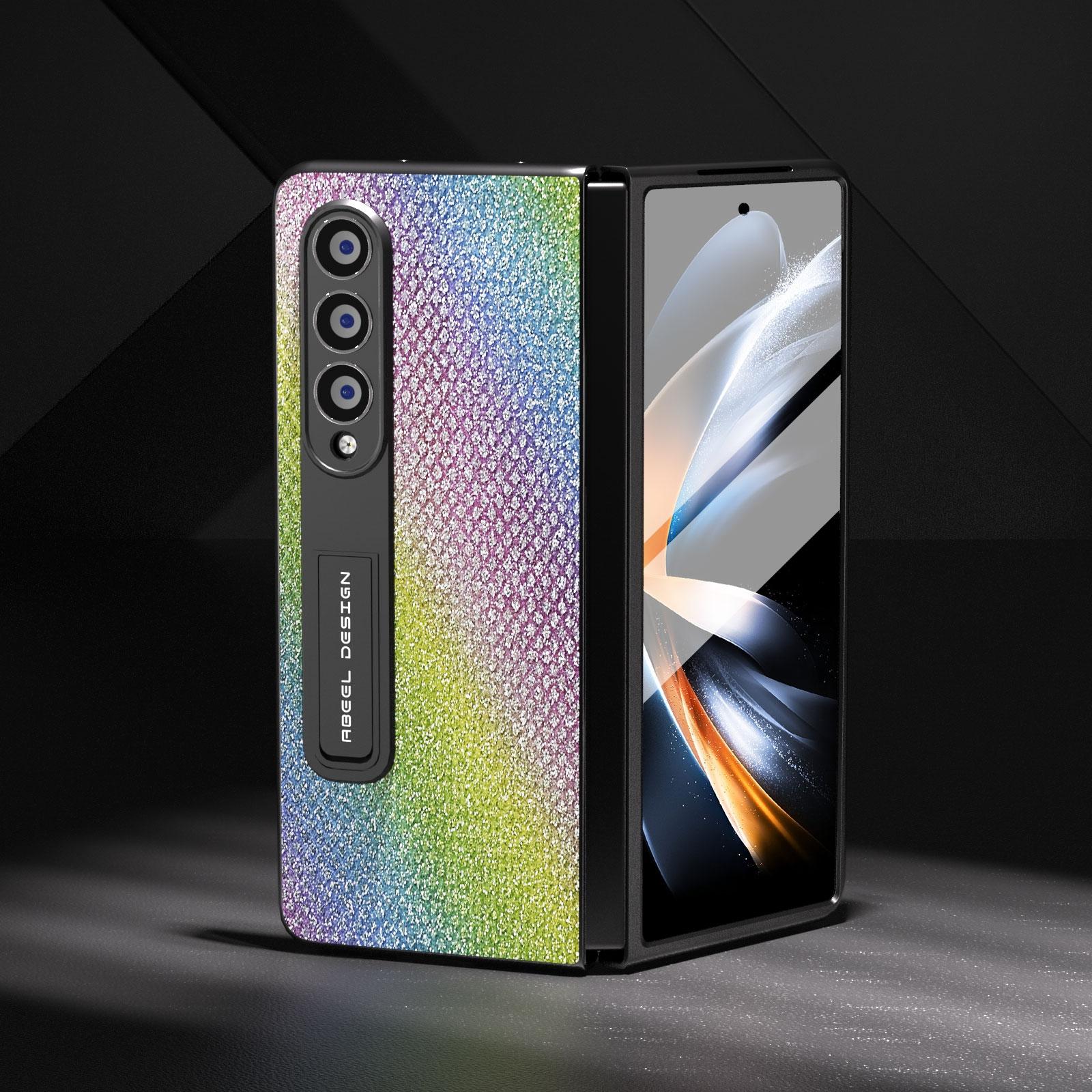 For Samsung Galaxy Z Fold4 5G Diamond Edge Case With Holder - Sapphire Blue 3