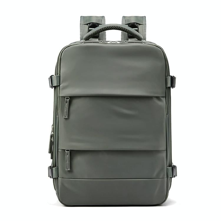 Outdoor Travel Laptop Backpack - Army Green - Black 3
