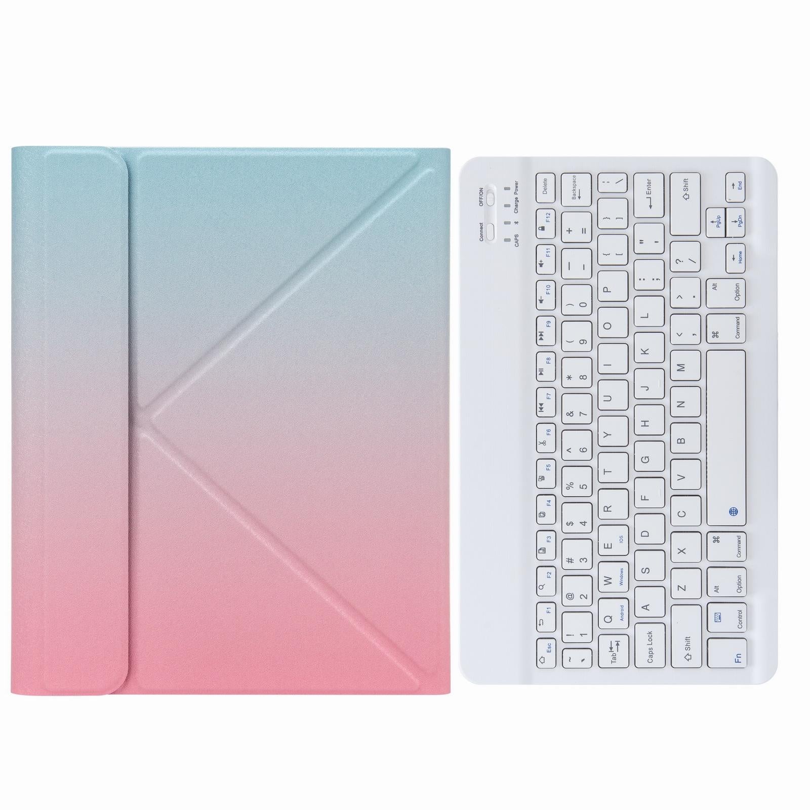 Leather Case With Bluetooth Keyboard For Ipad 9.7 2018 & 2017 - Three-Fold Holder - Dark Night Green