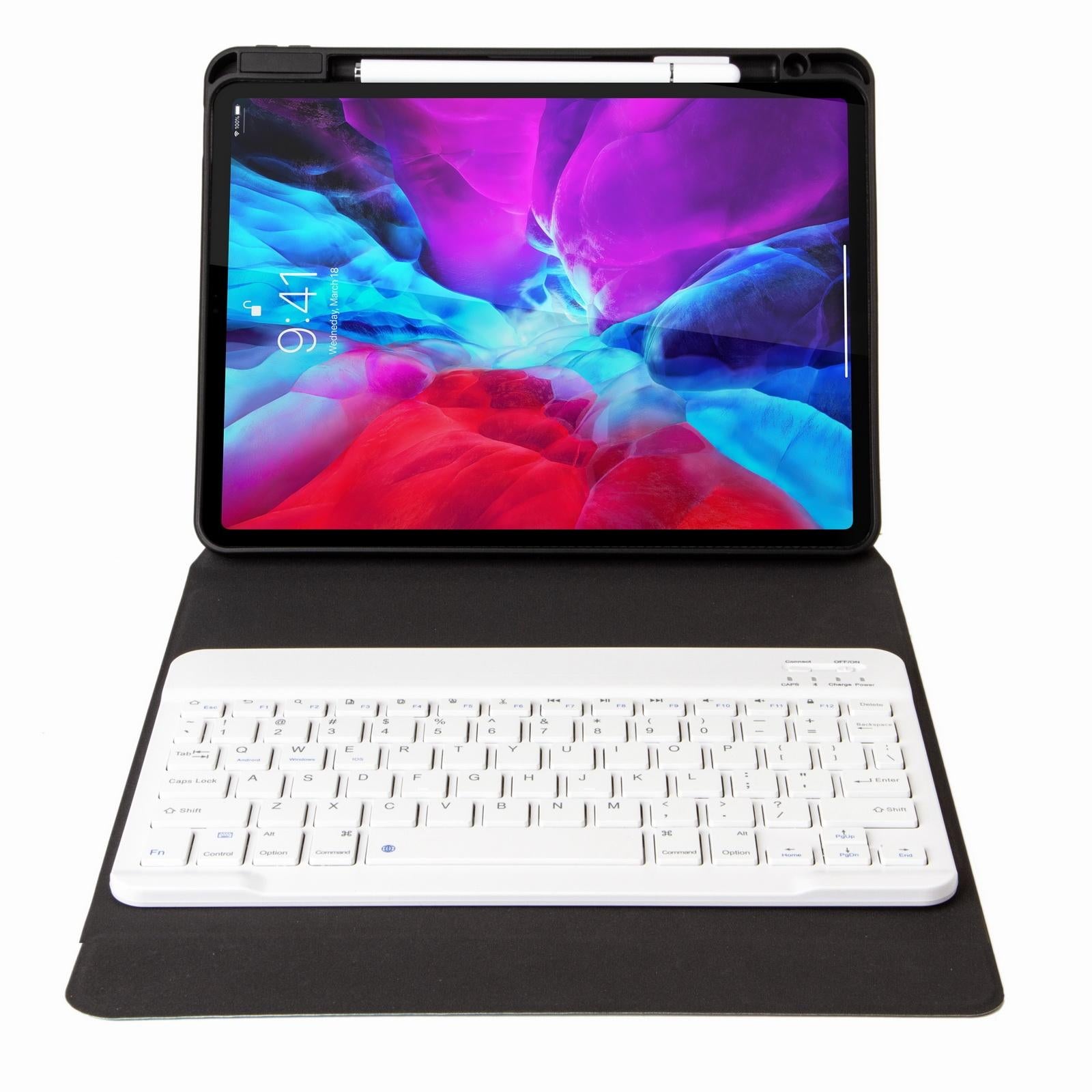 Leather Case With Bluetooth Keyboard For Ipad 9.7 2018 & 2017 - Three-Fold Holder - Dark Night Green 5