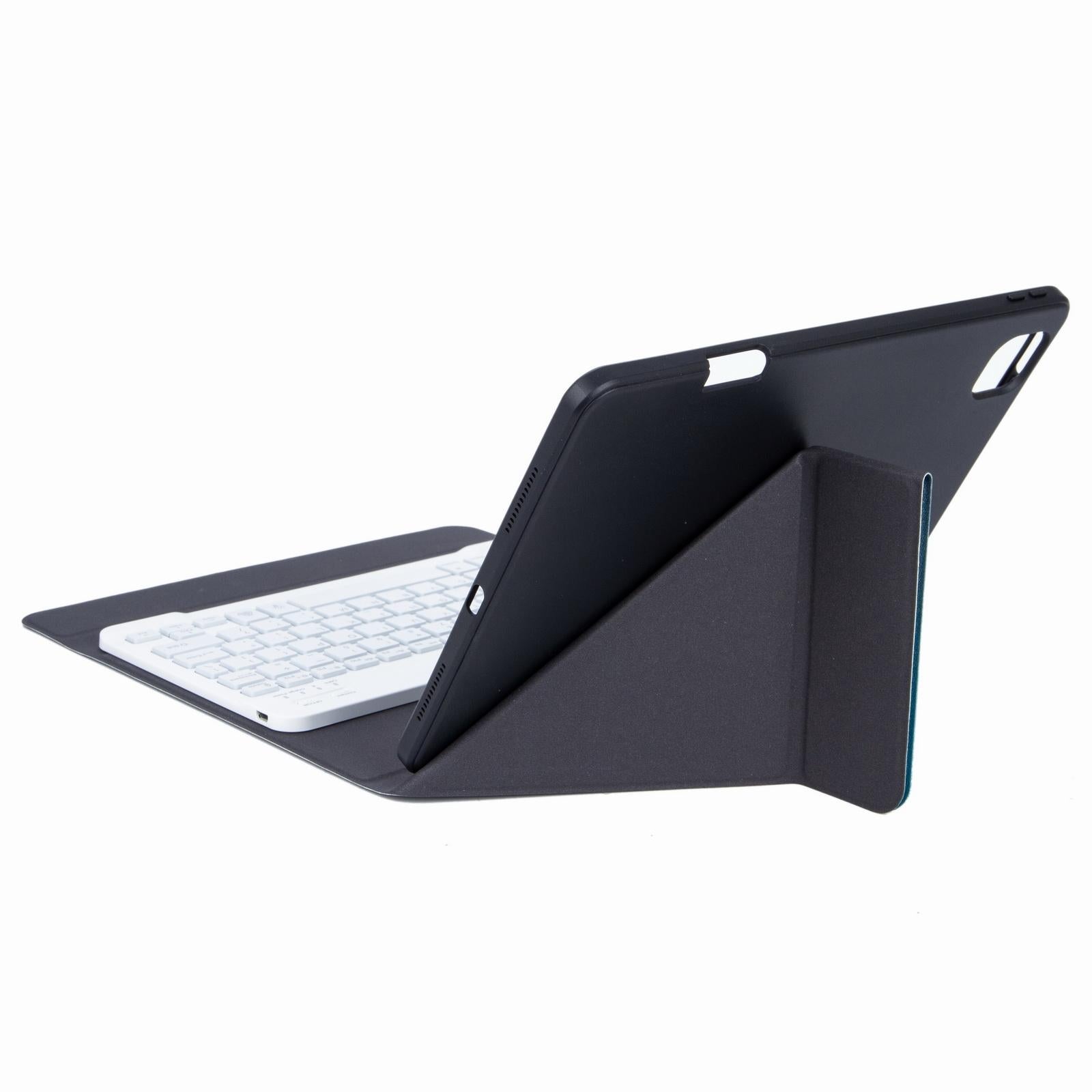 Leather Case With Bluetooth Keyboard For Ipad 9.7 2018 & 2017 - Three-Fold Holder - Dark Night Green 7