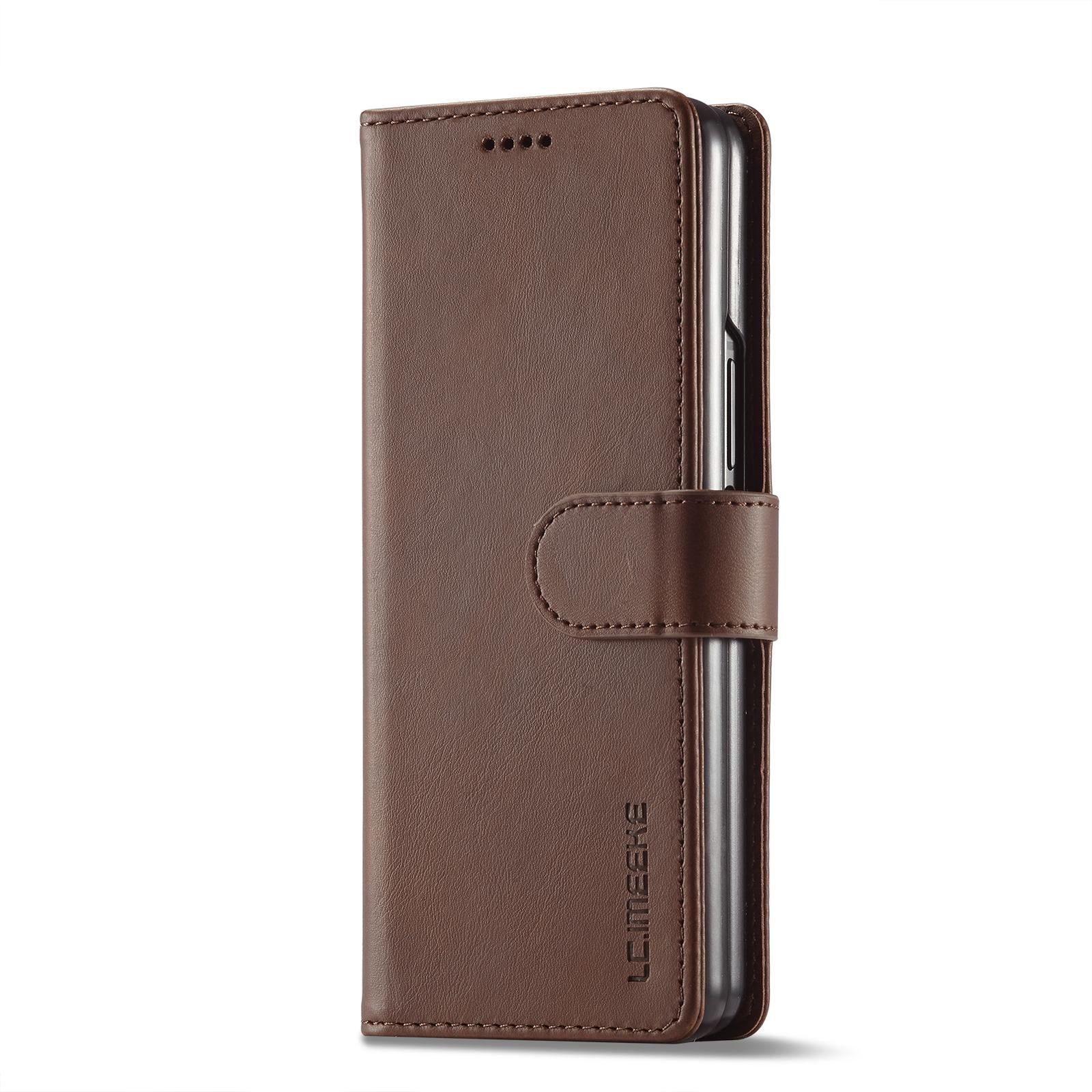 For Samsung Galaxy Z Fold4 5G Calf Leather Phone Case - Black 3