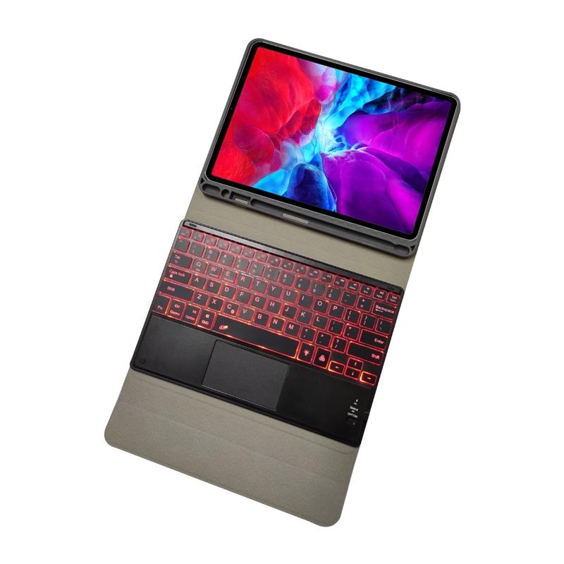 Bluetooth Keyboard Tablet Case For Ipad Pro 11 - Detachable Touch Leather Holder Pen Slot - Blue 11