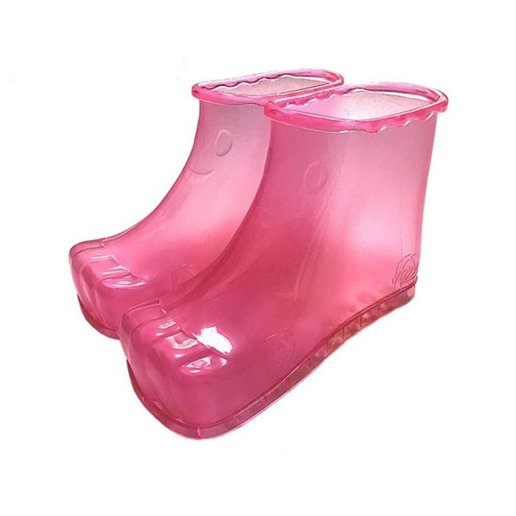 Portable Plastic Bubble Foot Bucket 16.5Cm Height Fits Size 42 Shoes - Rose Red 8