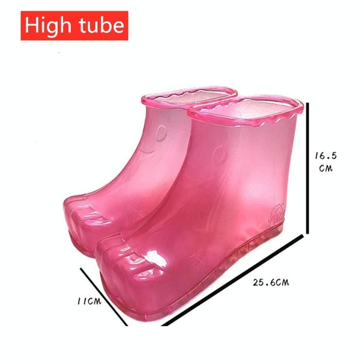Portable Plastic Bubble Foot Bucket 16.5Cm Height Fits Size 42 Shoes - Rose Red 9