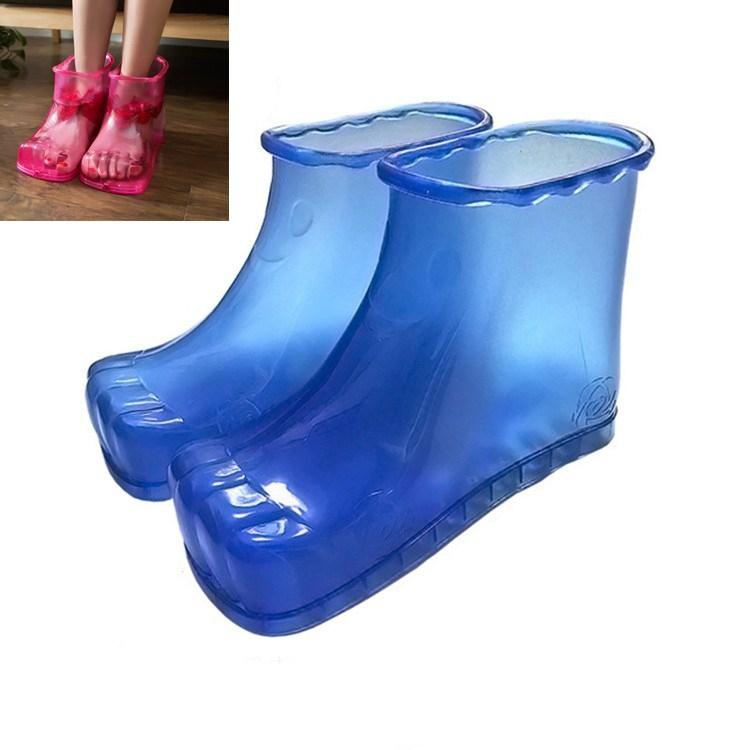 Portable Plastic Bubble Foot Bucket 16.5Cm Height Fits Size 42 Shoes - Rose Red 12