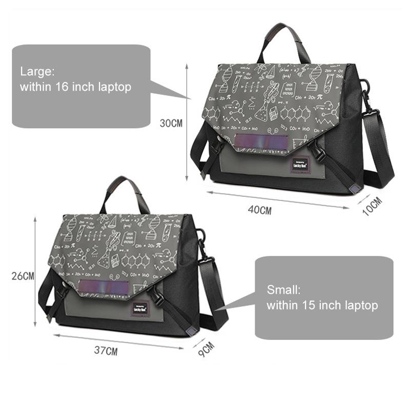Anti-drop Crossbody Laptop Bag - 16 Inch Airbag Design - Black Gray Equation 4