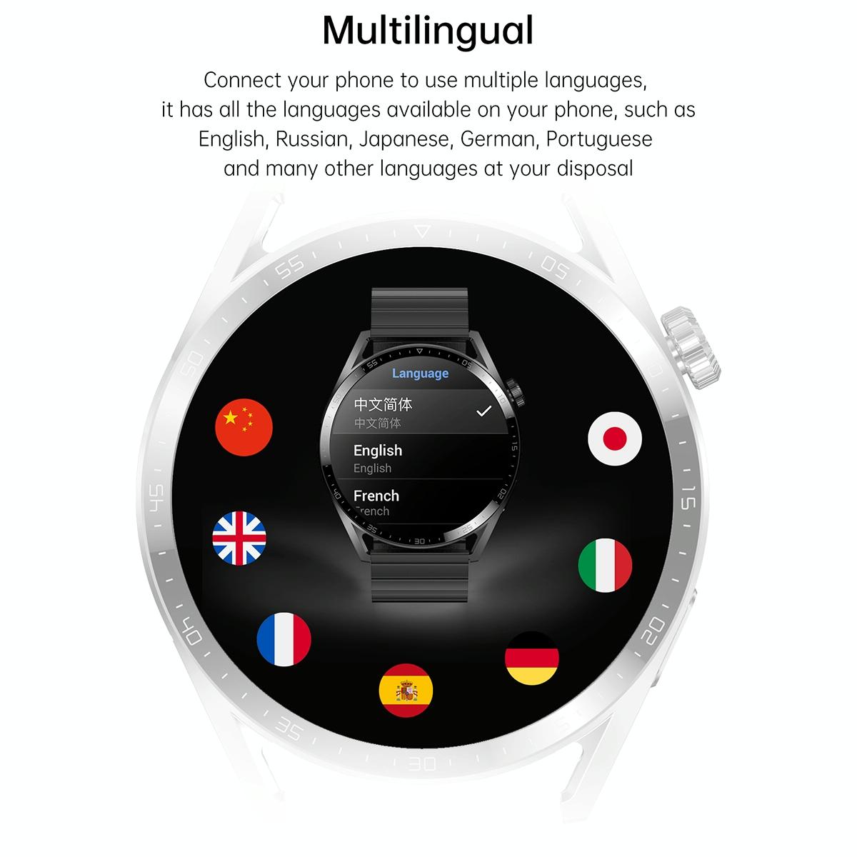 1.36 Inch Round Screen Bluetooth Smart Watch With Leather Strap - Silver 7