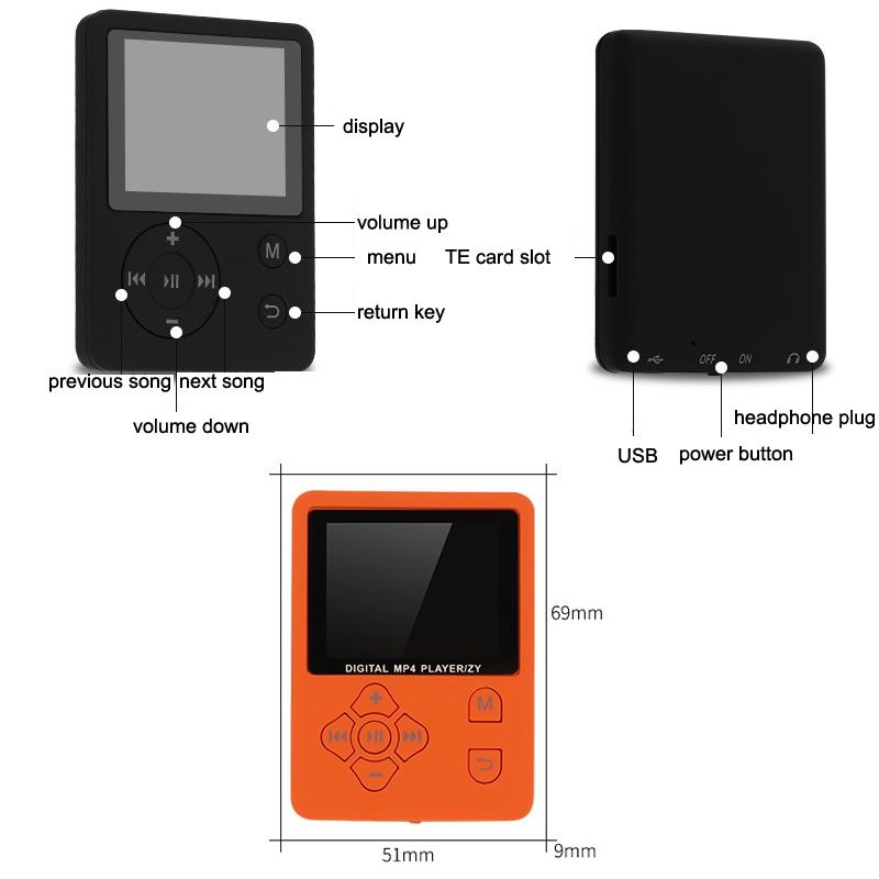 Lossless Mp4 Player With Synchronized Lyrics Round Button - Black 5