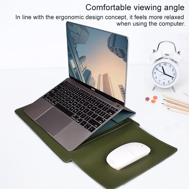 14.1 Inch Laptop Sleeve Leather Carrying Bag - Yellow 4