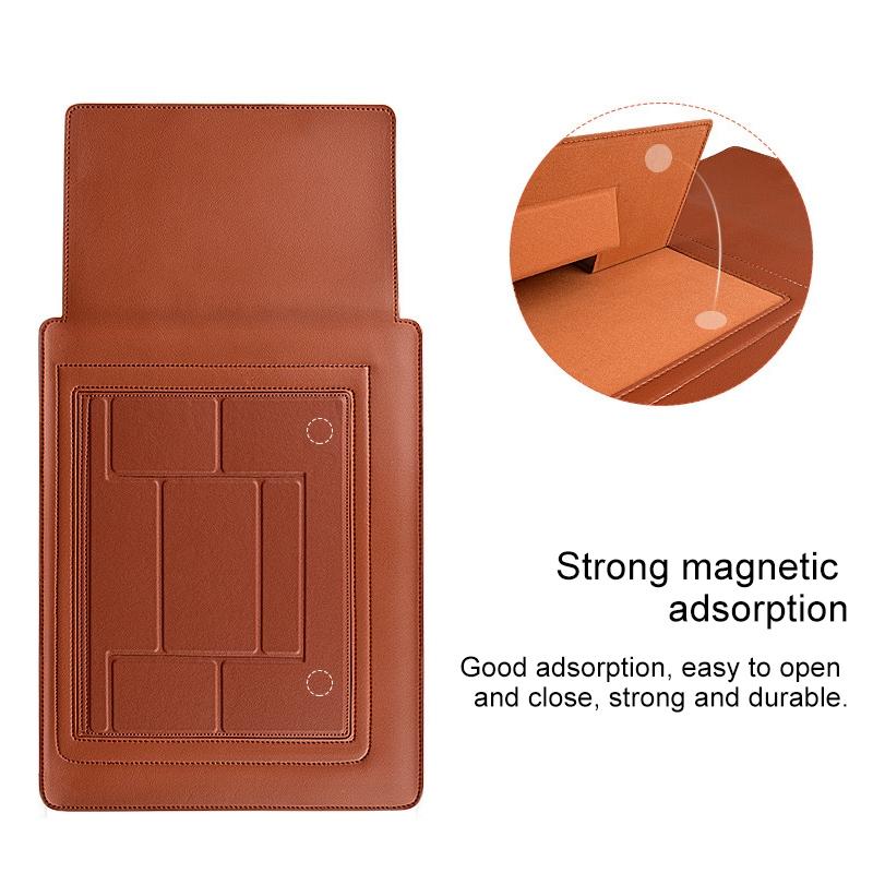 14.1 Inch Laptop Sleeve Leather Carrying Bag - Yellow 7