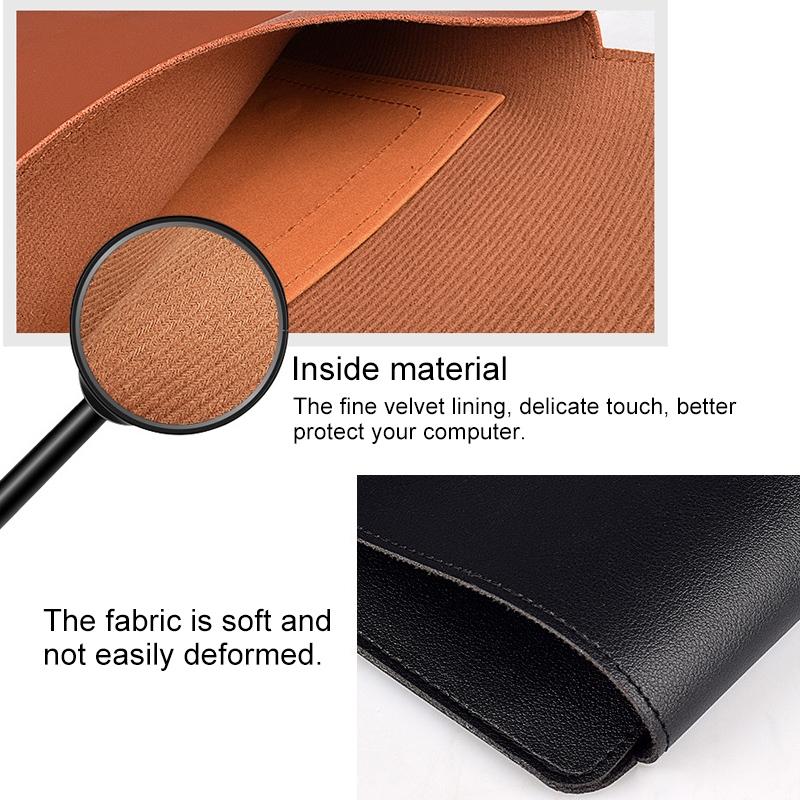 14.1 Inch Laptop Sleeve Leather Carrying Bag - Yellow 8