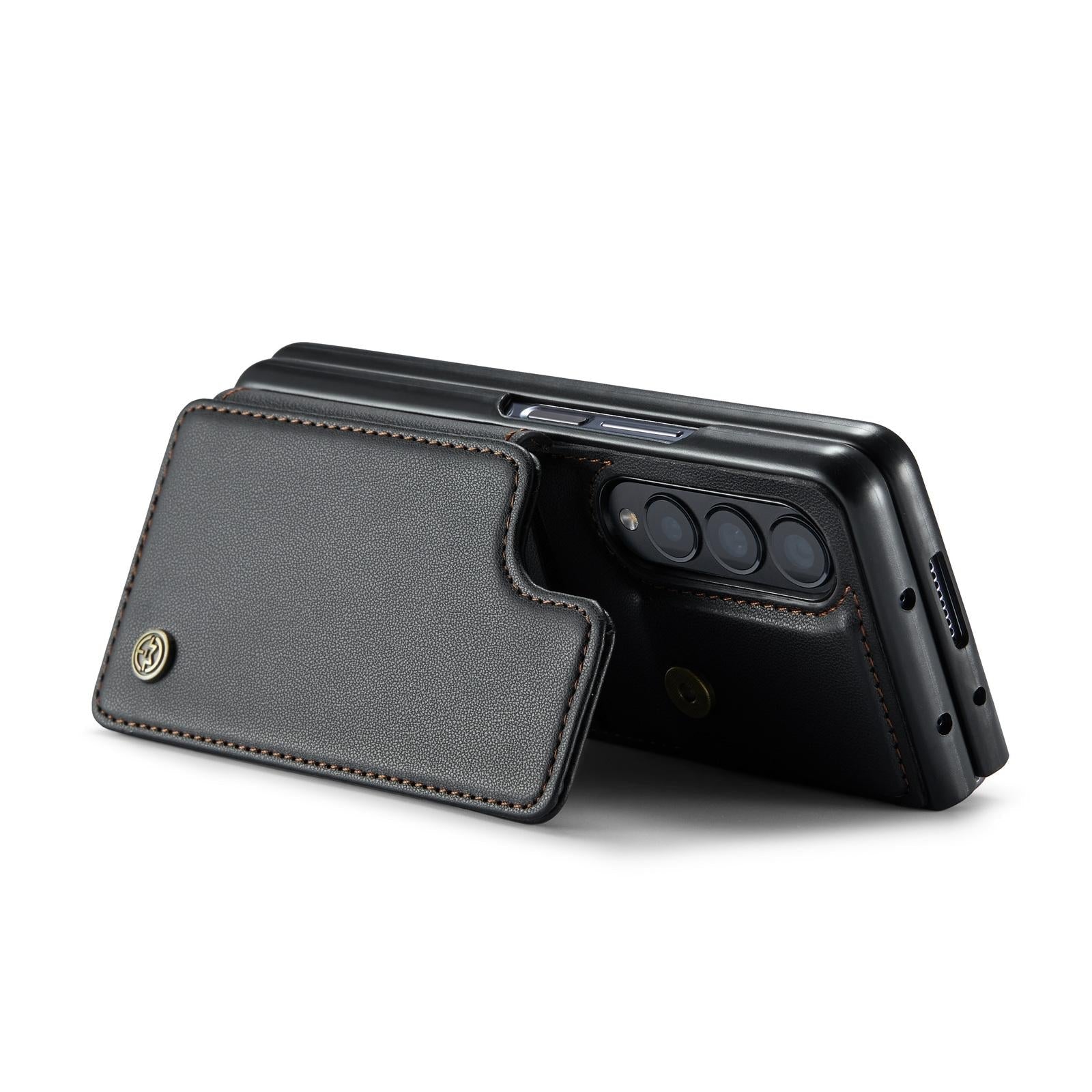 For Samsung Galaxy Z Fold4 5G Leather Rfid Phone Case - Brown 6