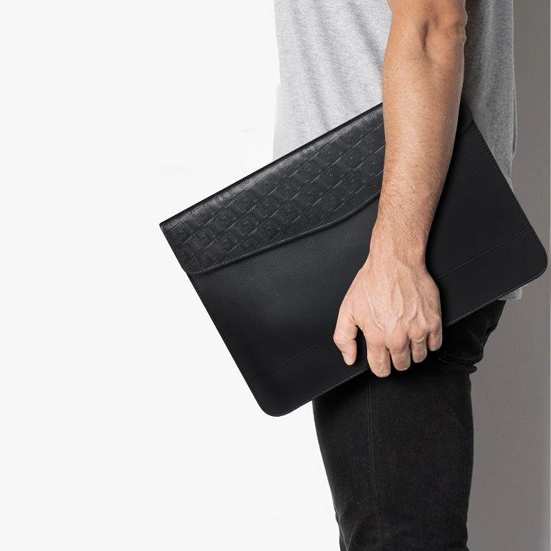 13-14 Inch Ultra-thin Magnetic Holster for Horizontal Embossed Notebook with Liner Bag - Gray 7