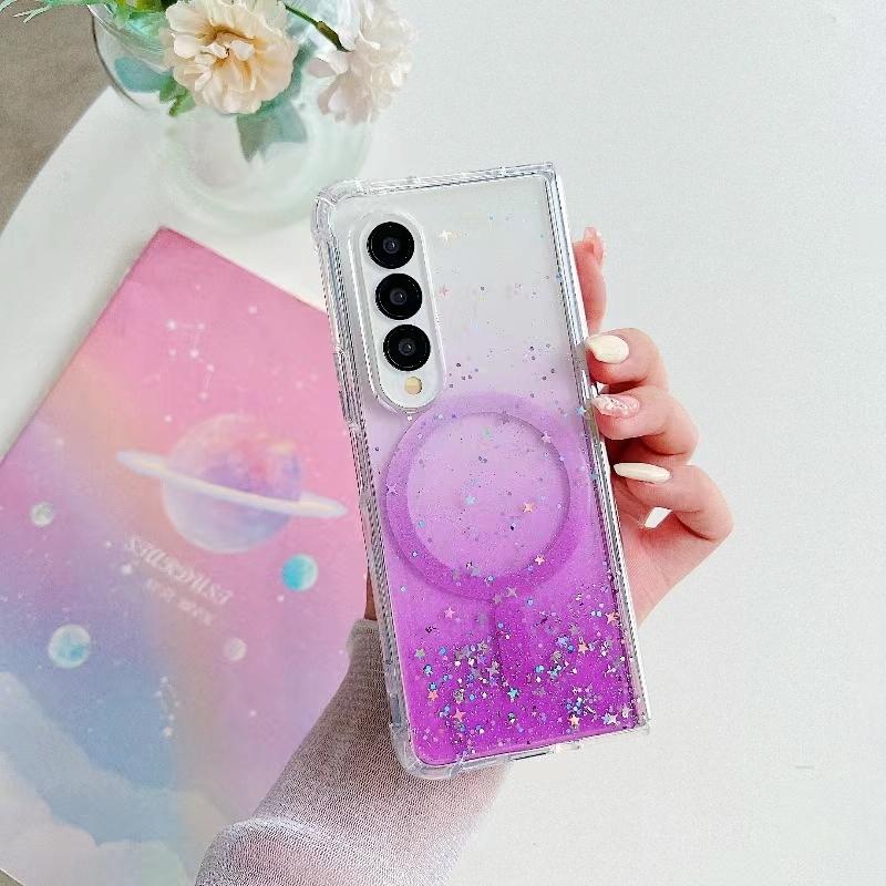 For Samsung Galaxy Z Fold4 5G Sparkle Tpu Case With Magsafe - Green