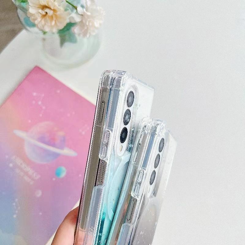 For Samsung Galaxy Z Fold4 5G Sparkle Tpu Case With Magsafe - Green 4