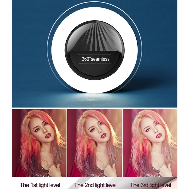 Rechargeable Selfie Light Clip for Beauty and Flash Fill - Black 6