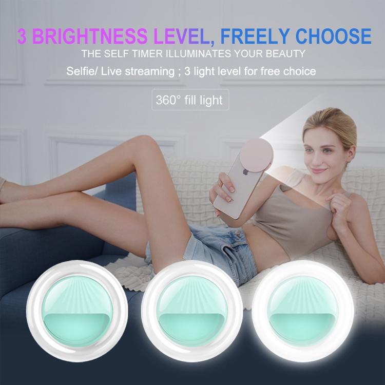 Rechargeable Selfie Light Clip for Beauty and Flash Fill - Black 9