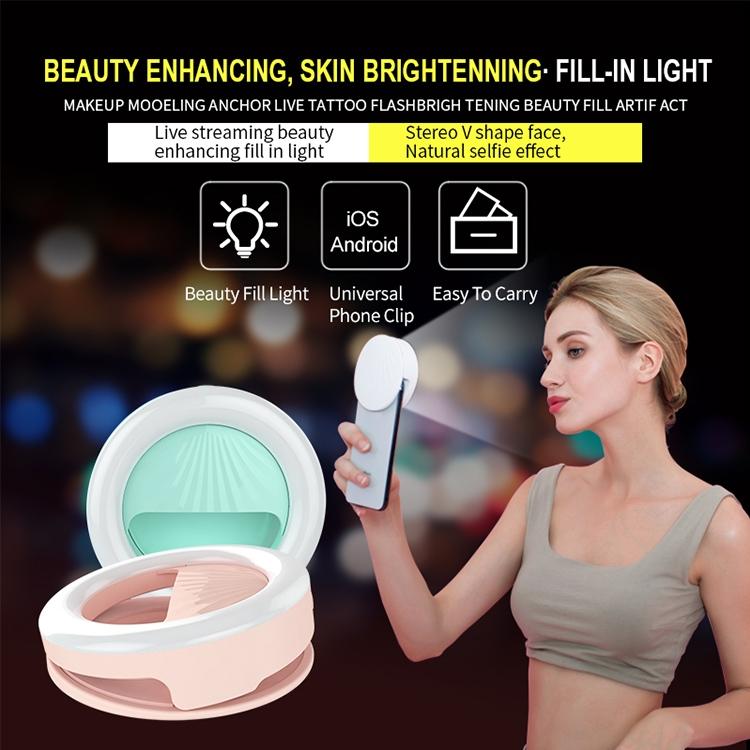 Rechargeable Selfie Light Clip for Beauty and Flash Fill - Black 10