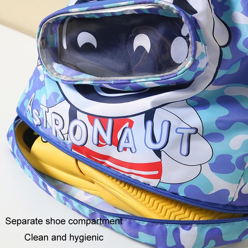 Kids' Swim Bag Cute Cartoon Beach Backpack Waterproof Dry / Wet Large 2 Layer - Purple - Small 1 Layer 10