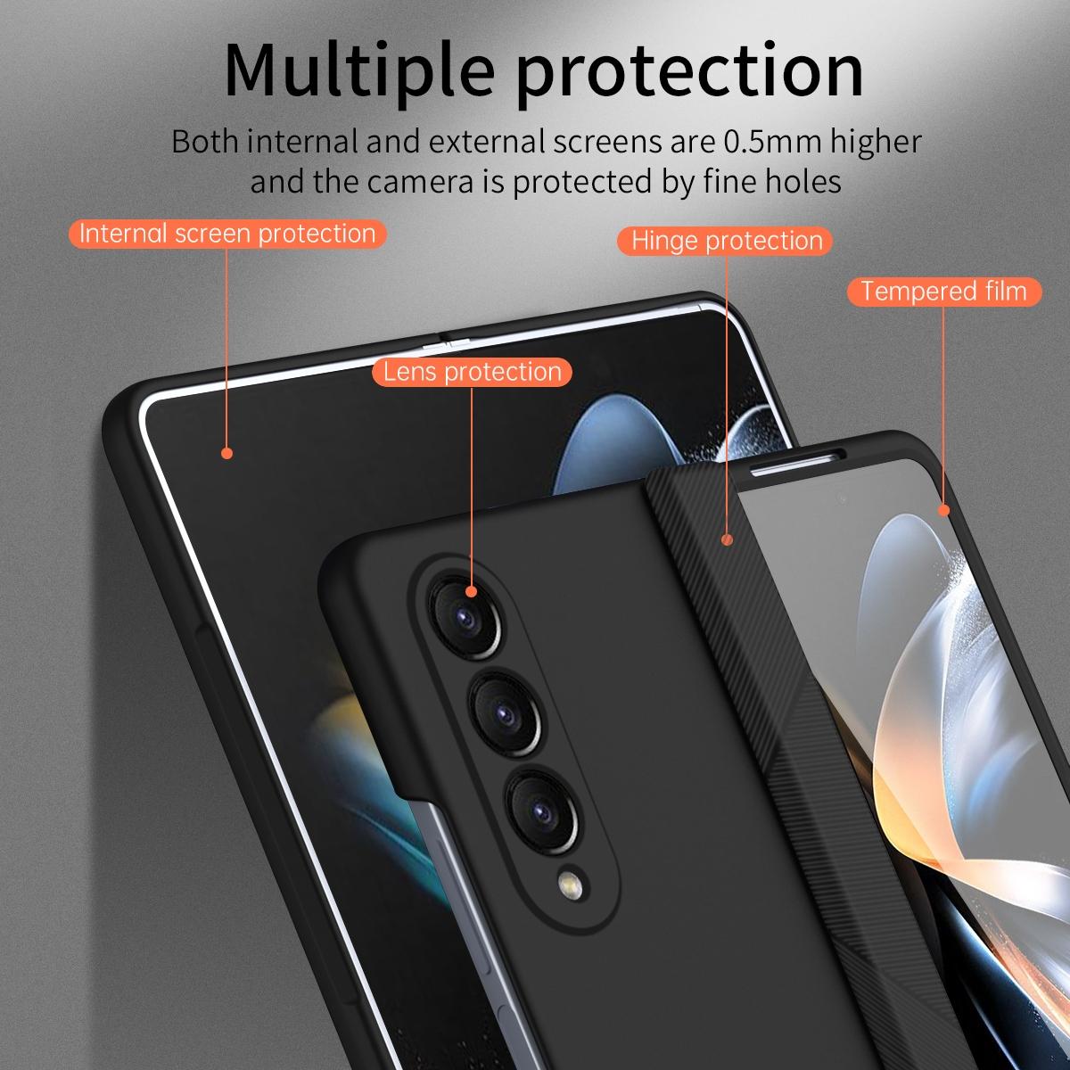 For Samsung Galaxy Z Fold4 5G Premium Hinged Folding Case - Black 5