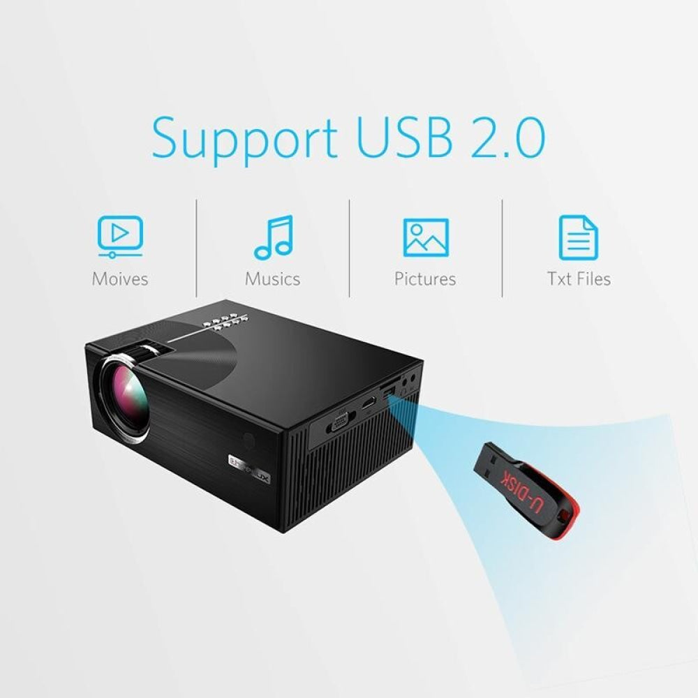 Smart Wifi Projector - 1800 Lumens 720P / 1080P Hd Hdmi / Usb / Vga / Av - Black 12
