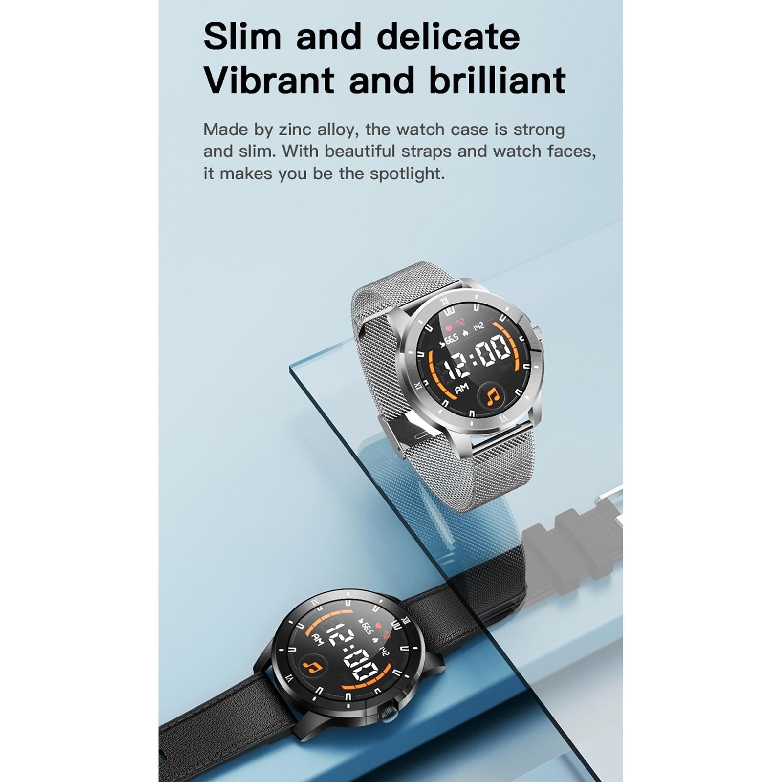 1.3 Inch Ips Colour Screen Ip68 Waterproof Smart Watch Support Bluetooth Call / Sleep Monitoring / Heart Rate Monitoring - Silicone Strap Silver 8