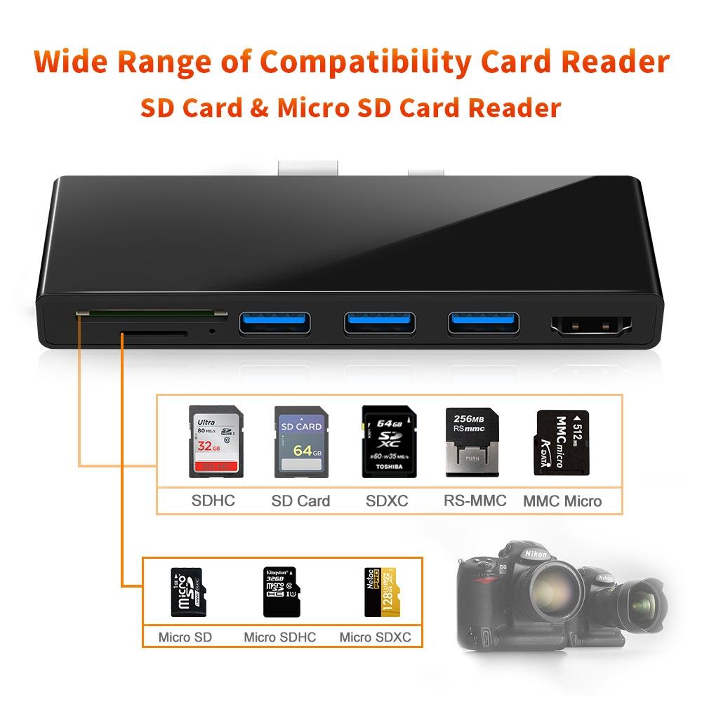 3-Port Usb 3.0 + Hdmi + Sd / Tf Card Reader Hub With 4K Hdmi Adapter 6