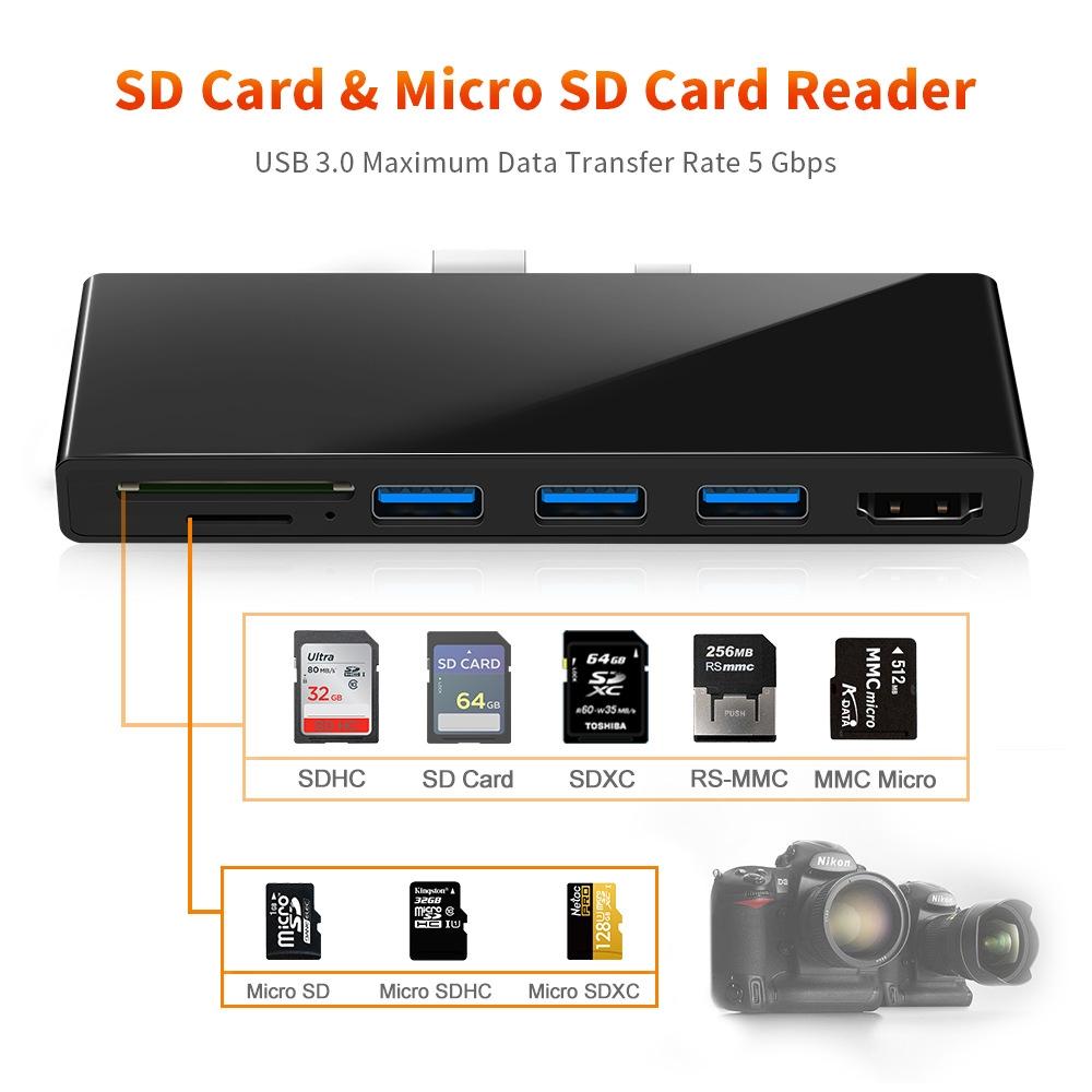 3-Port Usb 3.0 + Hdmi + Sd / Tf Card Reader Hub With 4K Hdmi Adapter 9