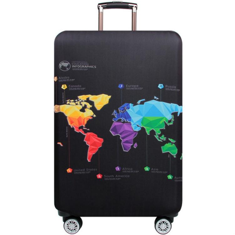 Protective Elastic Suitcase Cover - Fits 22-24 Inch Luggage - Dustproof & Scratch-proof - Geometric Map