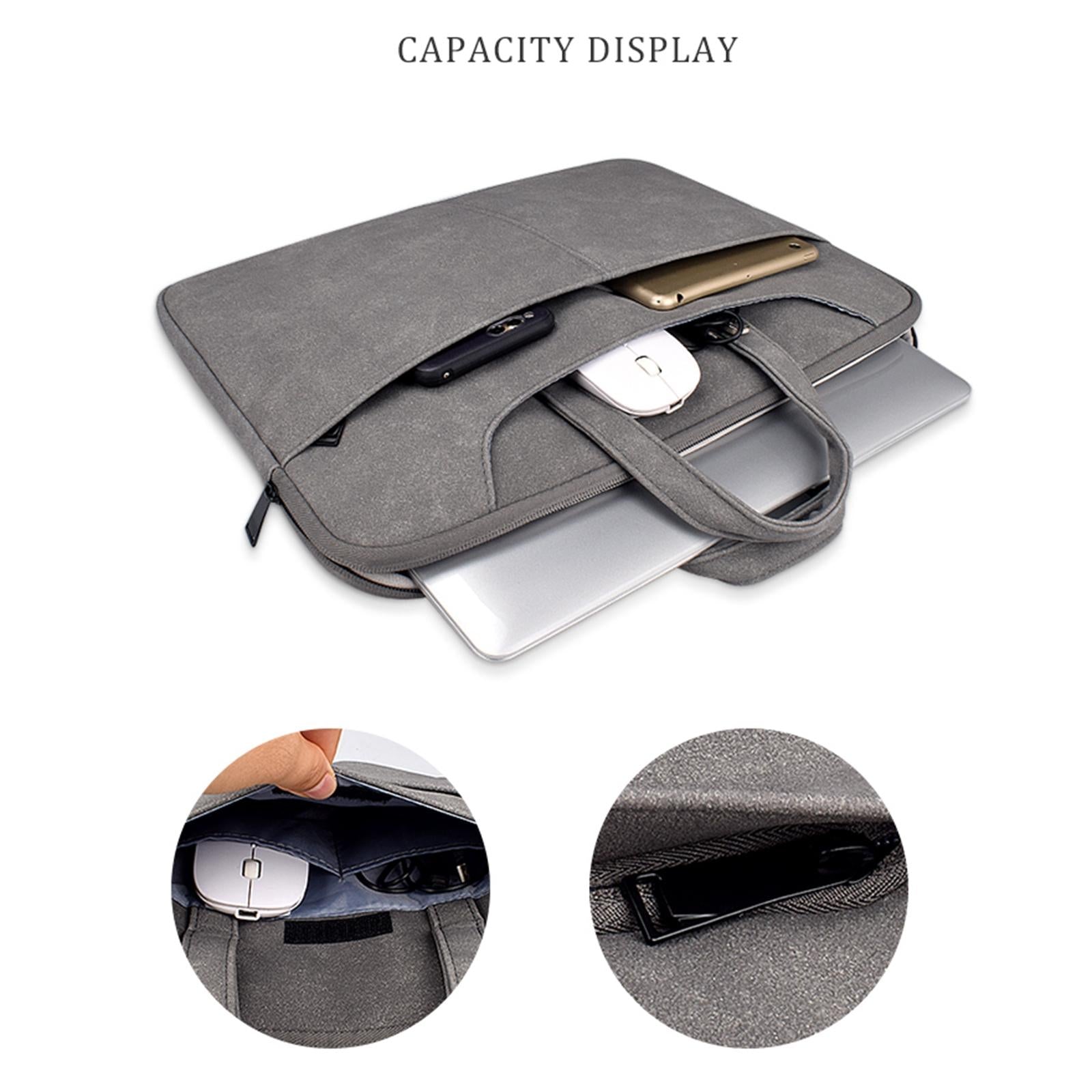 Detachable Shoulder Strap Business Laptop Bag - 14.1-15.4 Inch Frosted Pu - Light Gray 6