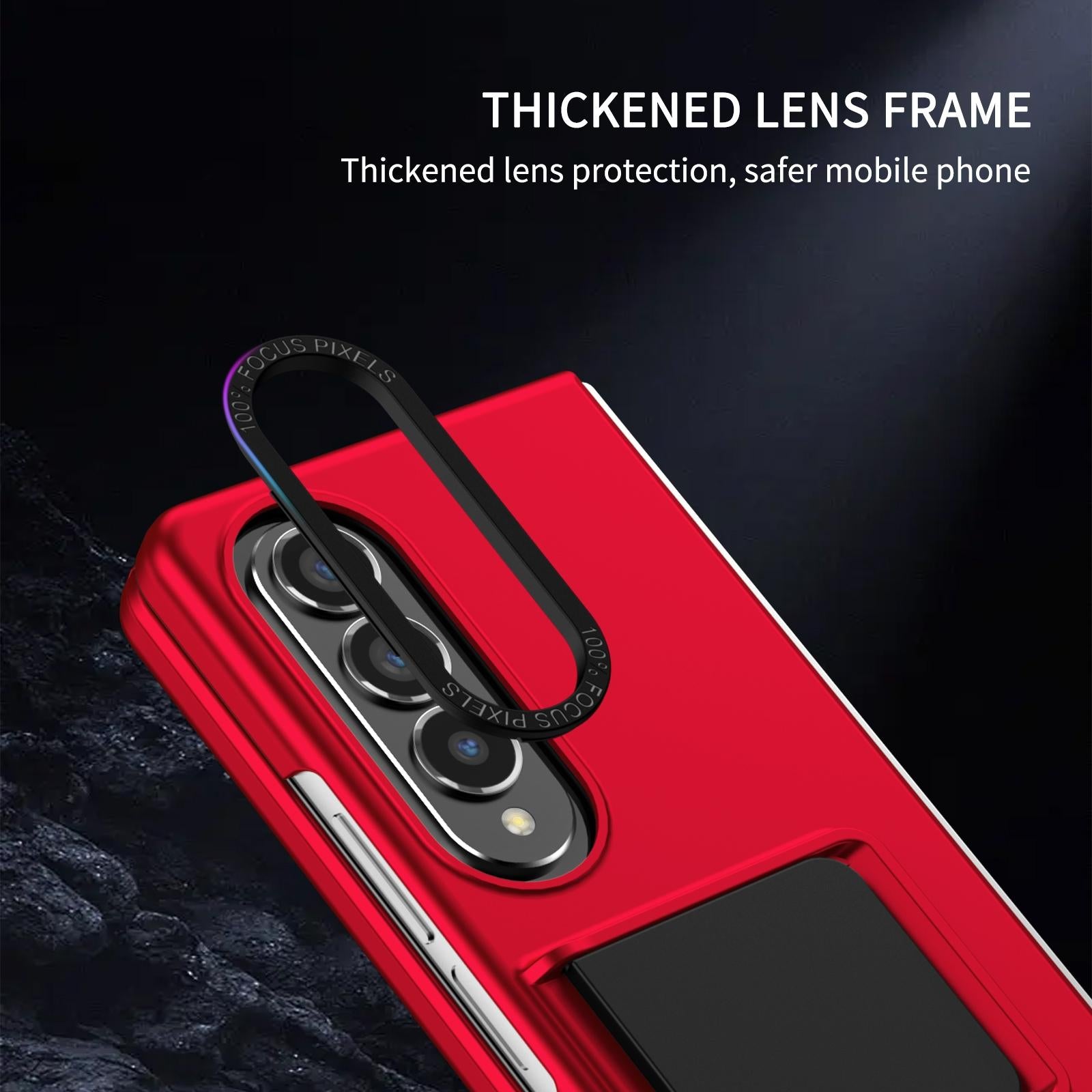 For Samsung Galaxy Z Fold4 5G Foldable 3D Design Phone Case - Red 5