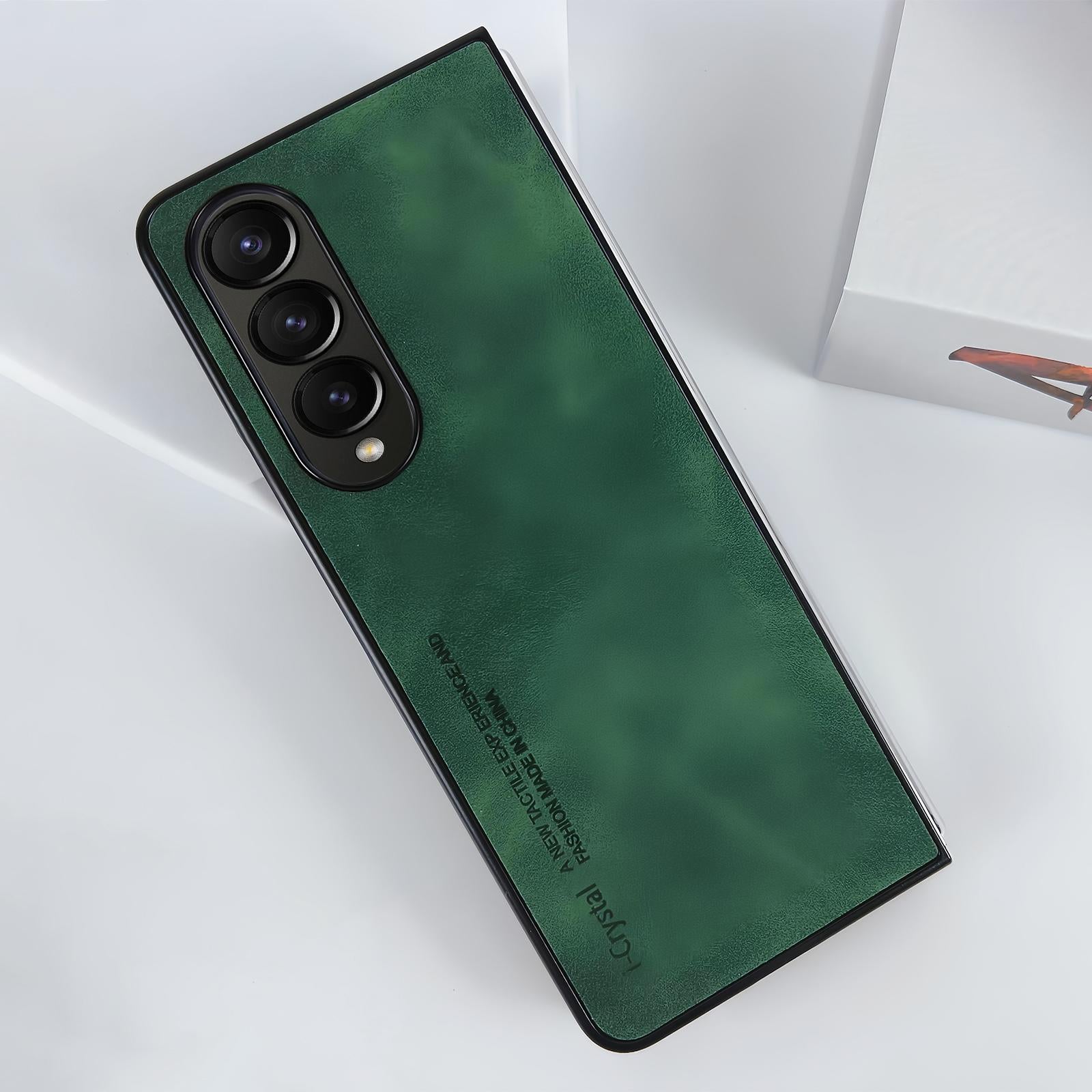 For Samsung Galaxy Z Fold4 5G Crystal Leather Foldable Case - Brown 9