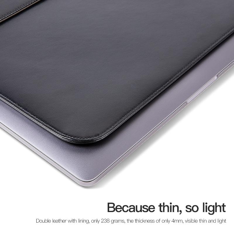 Leather Laptop Sleeve - Ultra-thin and Stylish - Brown 8