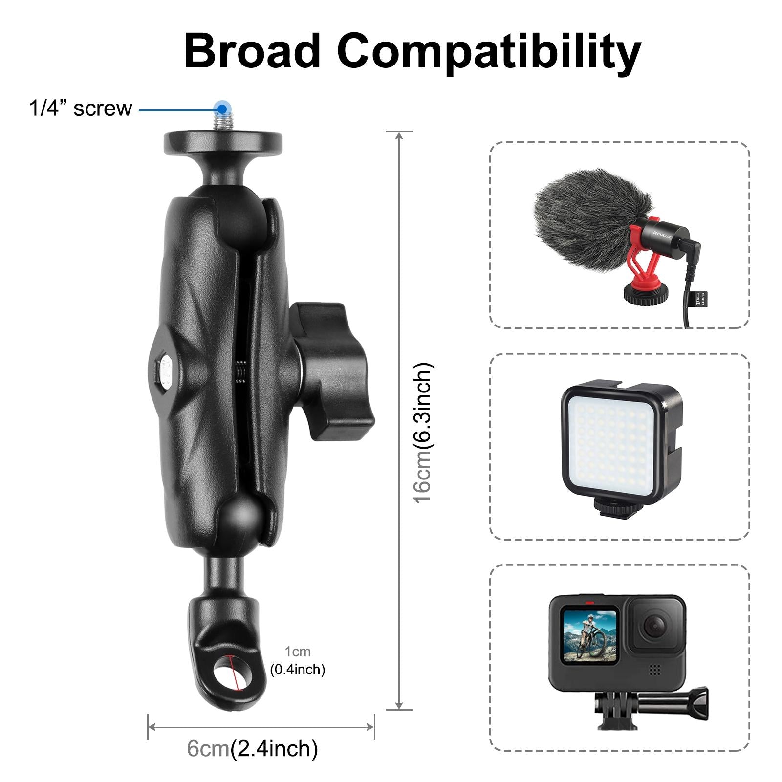 Universal Motorcycle Camera Mount for Gopro and Action Cams 3