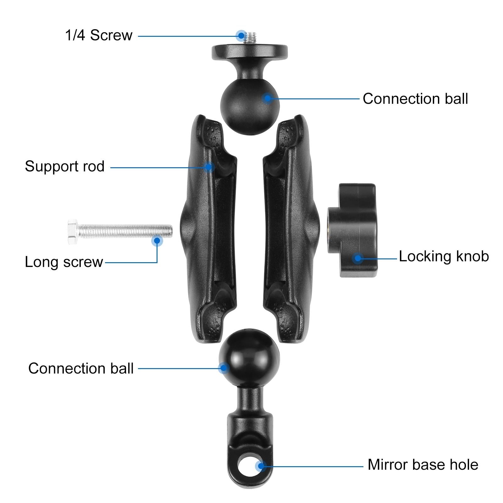 Universal Motorcycle Camera Mount for Gopro and Action Cams 4