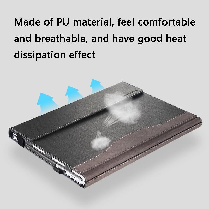 13.5 Inch Protective Sleeve for Microsoft Surface Book 2 in Pu Leather - Gentleman Gray 4