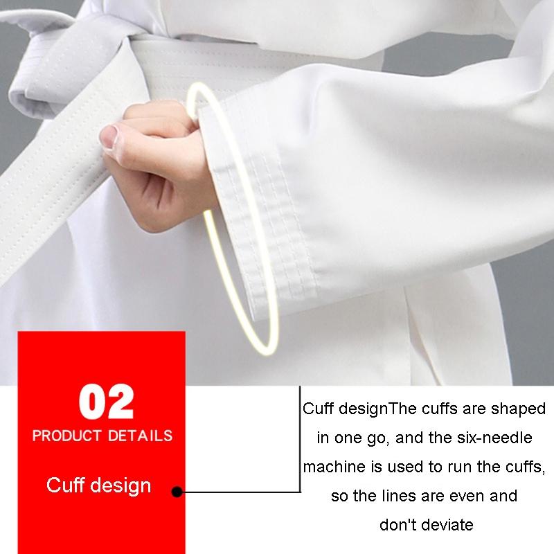 130Cm Cotton Taekwondo Training Uniform For All Ages - White - 140 7