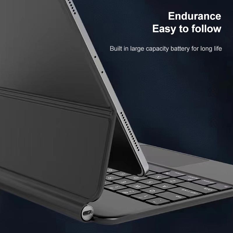 Bluetooth Keyboard Leather Case With Touch Pad - P11 - White 7