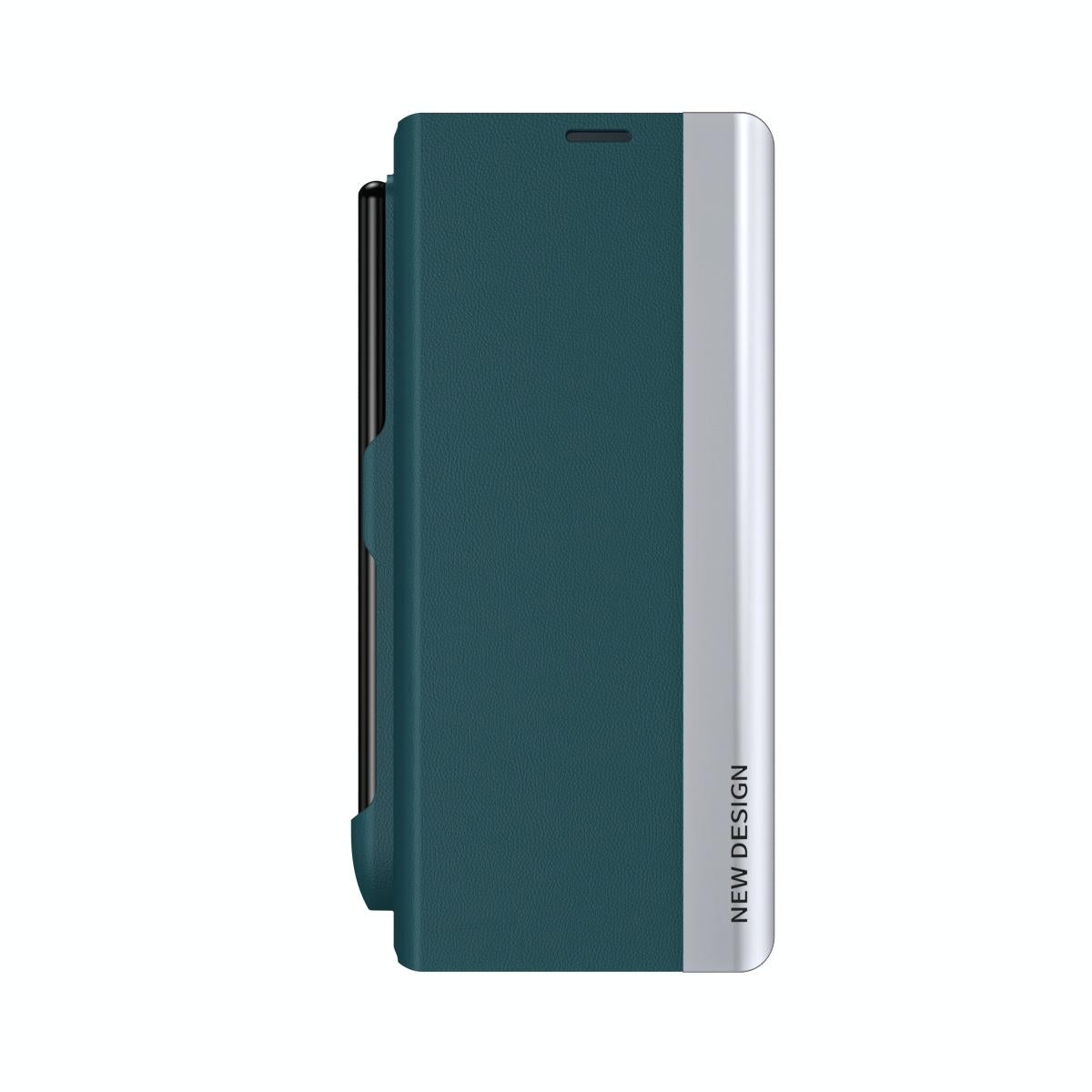 For Samsung Galaxy Z Fold4 5G Leather Phone Case With Pen Slot - Shockproof - Black 13