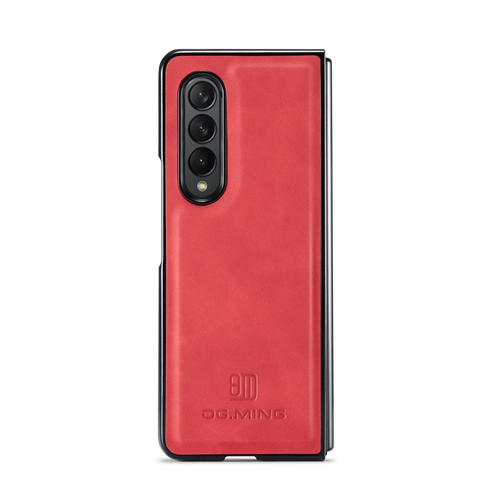 For Samsung Galaxy Z Fold4 5G Wallet Case - 3 Fold Multi Card Holder - Red 11