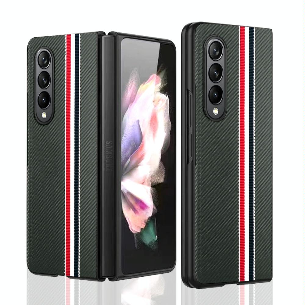 For Samsung Galaxy Z Fold4 5G Shockproof Twill Phone Case - Pc Tpu - Red