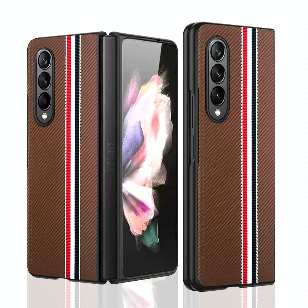 For Samsung Galaxy Z Fold4 5G Shockproof Twill Phone Case - Pc Tpu - Red 15